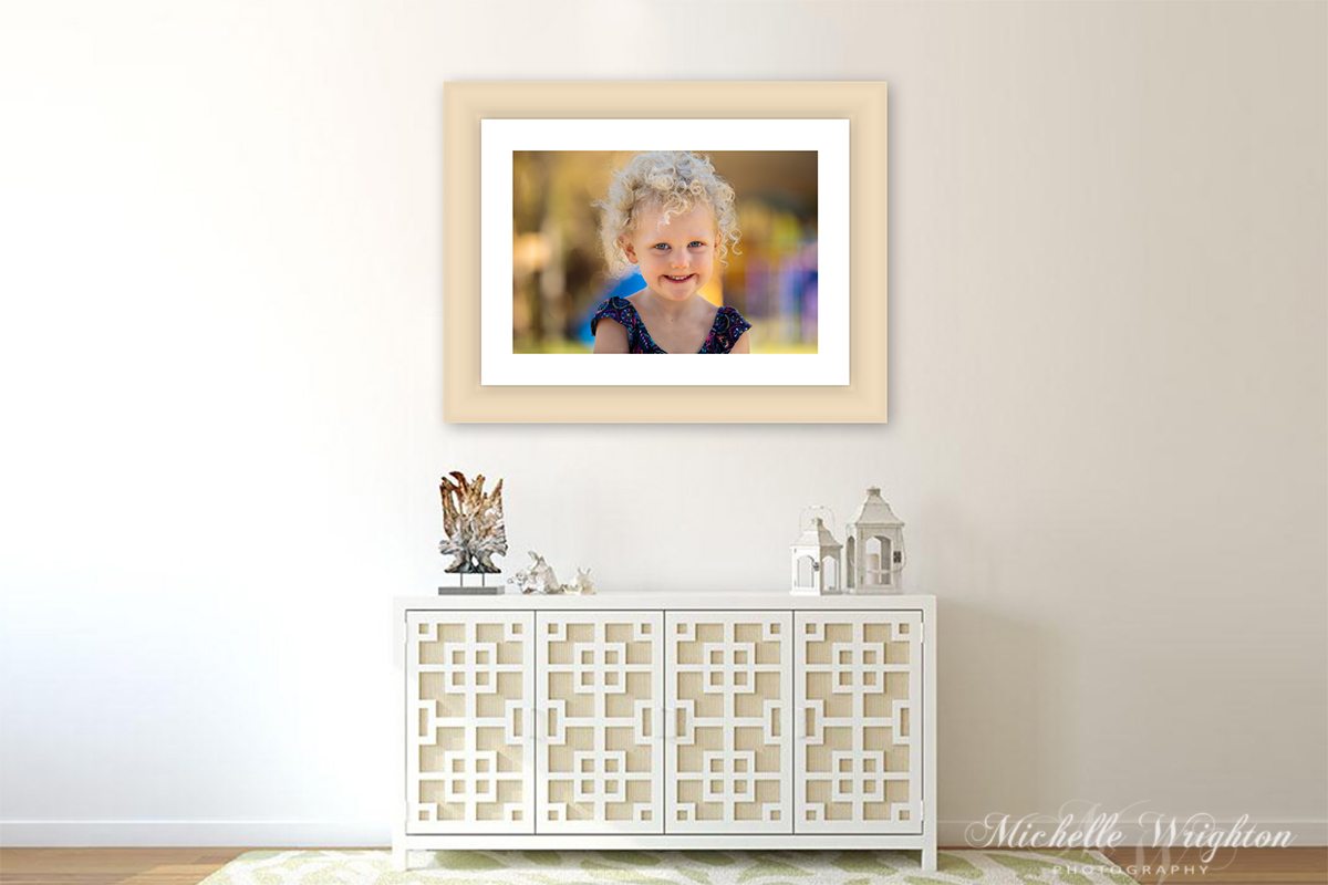 portrait photograph of a little girl framed print