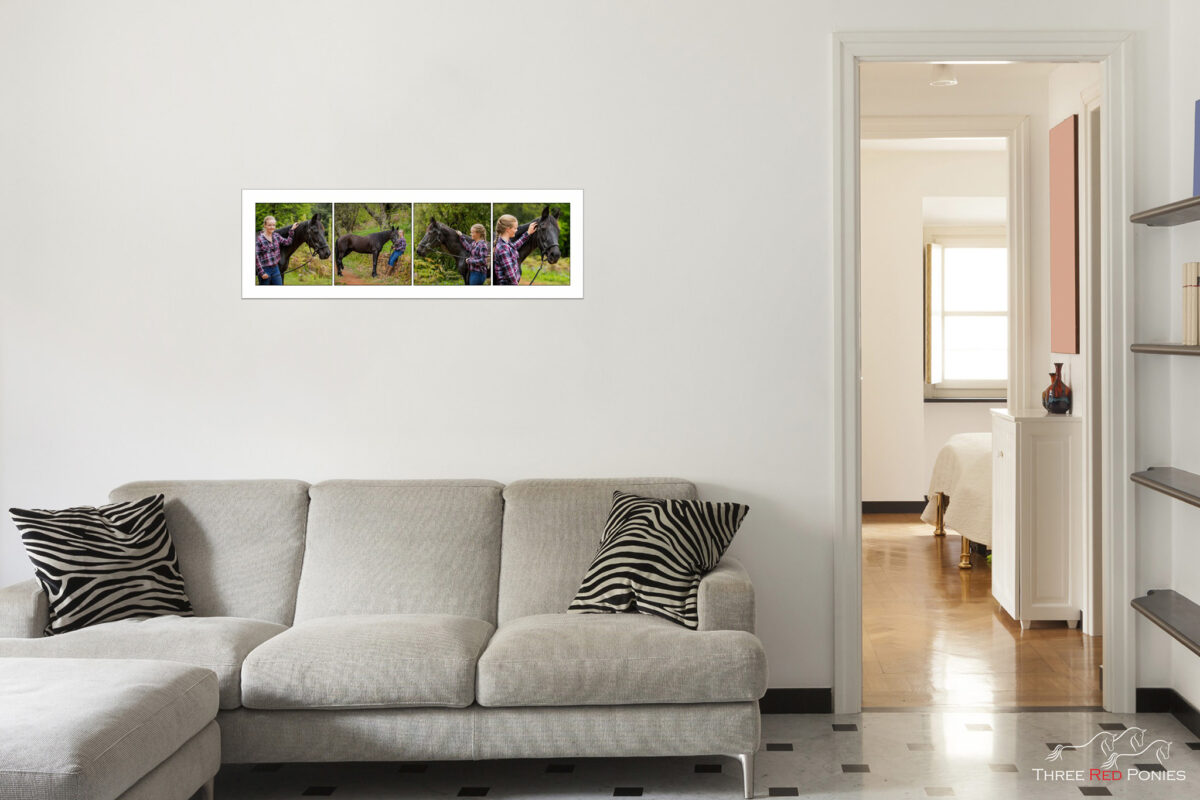 4 horse photo collage wall art