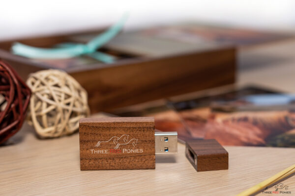 Wooden USB stick for digital photos - finished artwork
