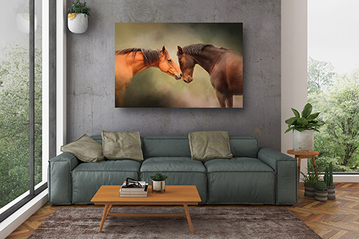 Horse Custom Painting Wall Art by Three Red Ponies